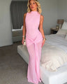 Elegant pleated, slim A-line bandage dress