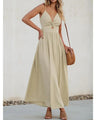 Solid-colored pleated dress