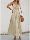 Solid-colored pleated dress