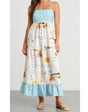 SunSketch Maxi dress with spaghetti straps