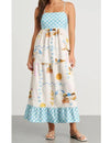 SunSketch Maxi dress with spaghetti straps