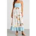 SunSketch Maxi dress with spaghetti straps
