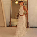 Isla Maxi Set with Lace-Up Detail – Elegant Two-Piece Halter Set