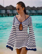 Boho Striped Chic V-Neck Mini Dress