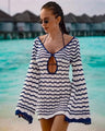 Boho Striped Chic V-Neck Mini Dress