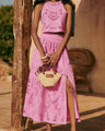 Moise pink lace set