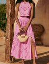 Moise pink lace set
