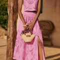 Moise pink lace set