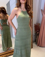 Seafoam Siren knitted midi dress