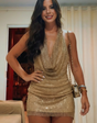 Selene dress with open back and glitter