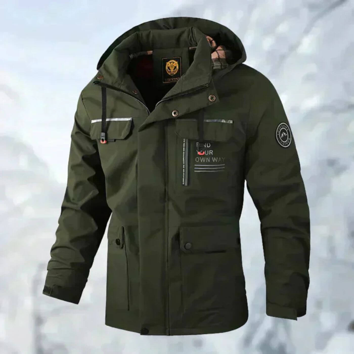 Men's waterproof outdoor jacket, suitable for autumn and winter.