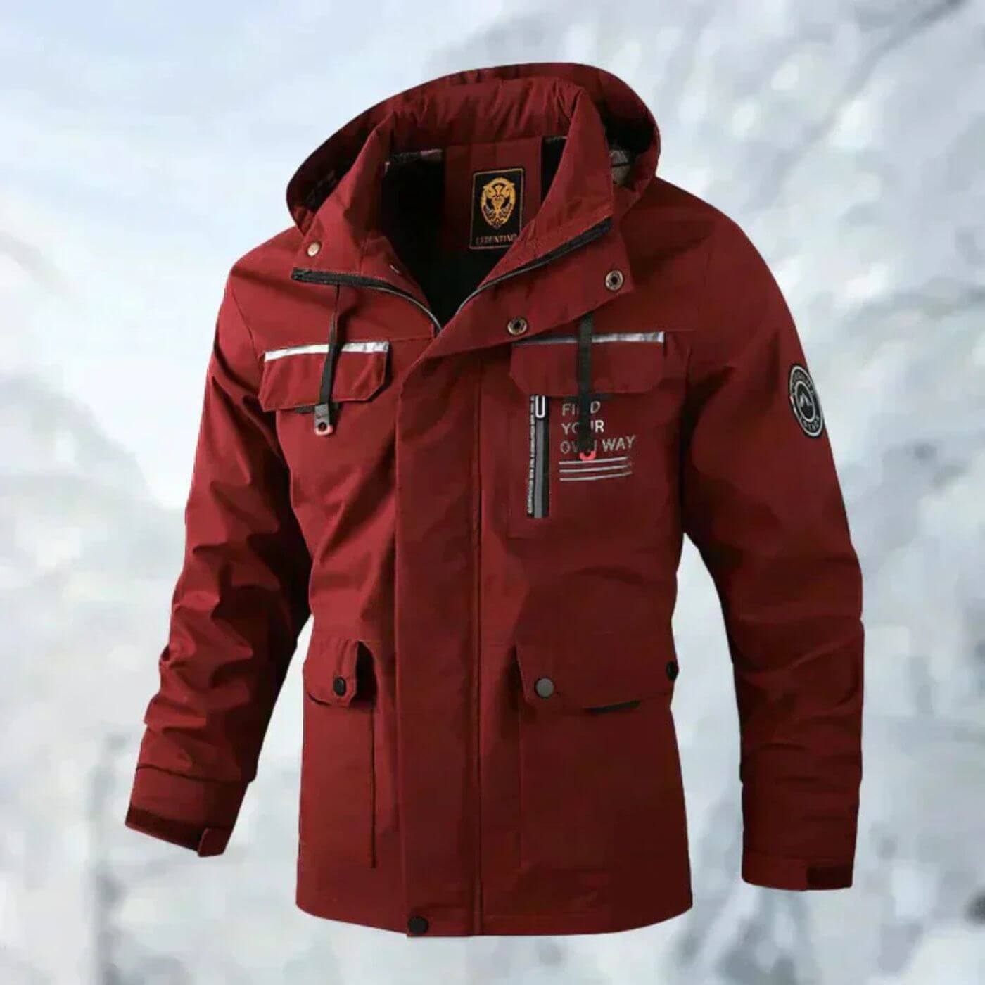 Men's waterproof outdoor jacket, suitable for autumn and winter.
