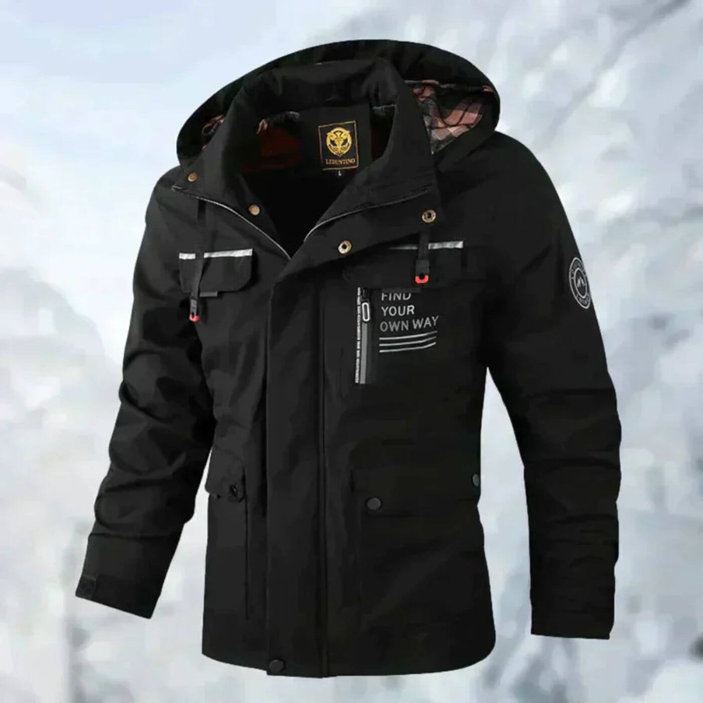 Men's waterproof outdoor jacket, suitable for autumn and winter.