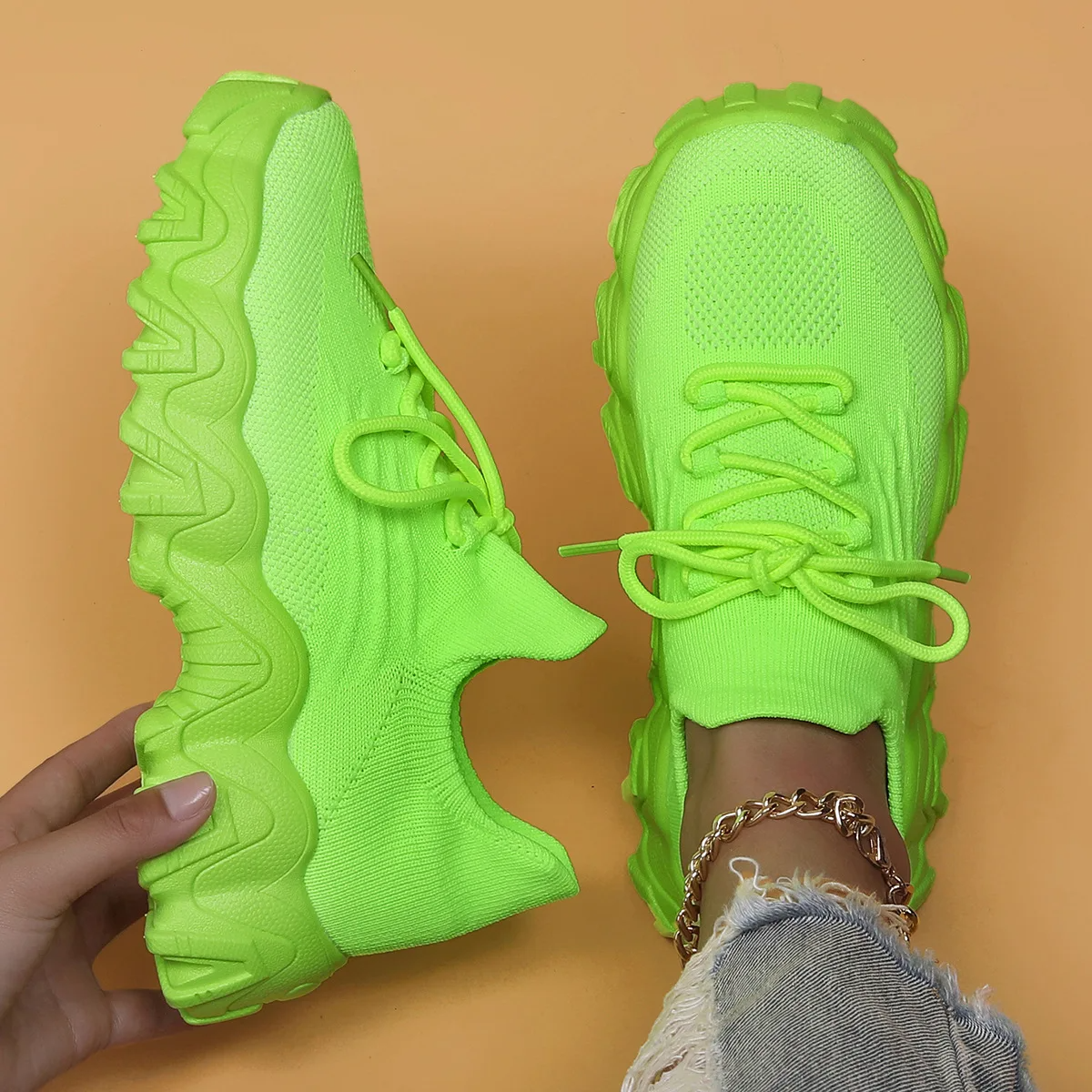 Stylish lace-up women's sneakers
