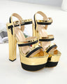 Golden platform super high heels