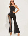 The Élan Mesh Flare Jumpsuit