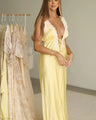 LuxeLace™ Backless Satin Maxi Dress