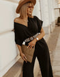 NovaEase™ Jumpsuit with Elastic Waist and Batwing Sleeves