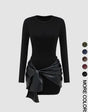 Elegant mini-dress with buckle details