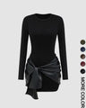 Elegant mini-dress with buckle details