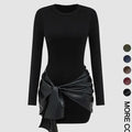 Elegant mini-dress with buckle details