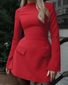 Elegant mini-dress with front zipper