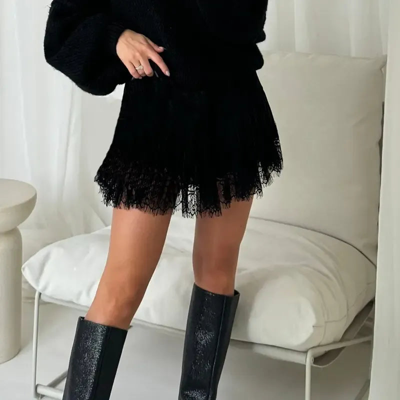 Y2K Lace Miniskirt
