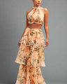 BloomAura™ Layered Halter Neck Party Dress