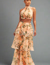BloomAura™ Layered Halter Neck Party Dress