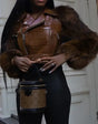 Aurelia Luxe Crocodile-Sleeved Fur Coat™