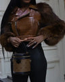 Aurelia Luxe Crocodile-Sleeved Fur Coat™