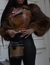Aurelia Luxe Crocodile-Sleeved Fur Coat™