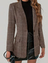 Aurella vintage checkered button-up blouse