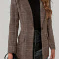Aurella vintage checkered button-up blouse