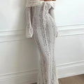 Solid off-shoulder dress with contrast lace