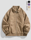 Men's leather jacket with zip in a plain colour