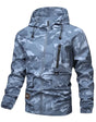 Men's hooded jacket with camouflage print