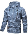Men's hooded jacket with camouflage print