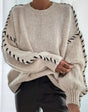 Sweater with contrasting trim and dropped shoulders