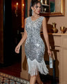 Aurelia Sequin V-Neck Mini Dress