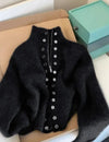 Elegant knitted high-waisted cardigan