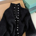 Elegant knitted high-waisted cardigan
