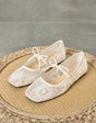 Embroidered mesh ballet flats