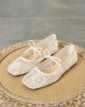 Embroidered mesh ballet flats