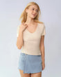 Casual High Waisted Tiered Denim Skort with Raw Hem