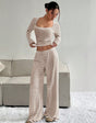 Casual slim fit striped two-piece pant set