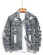 Men's distressed denim jacket
