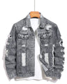 Men's distressed denim jacket