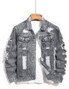 Men's distressed denim jacket
