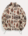 Fleece jacket with Aztec print